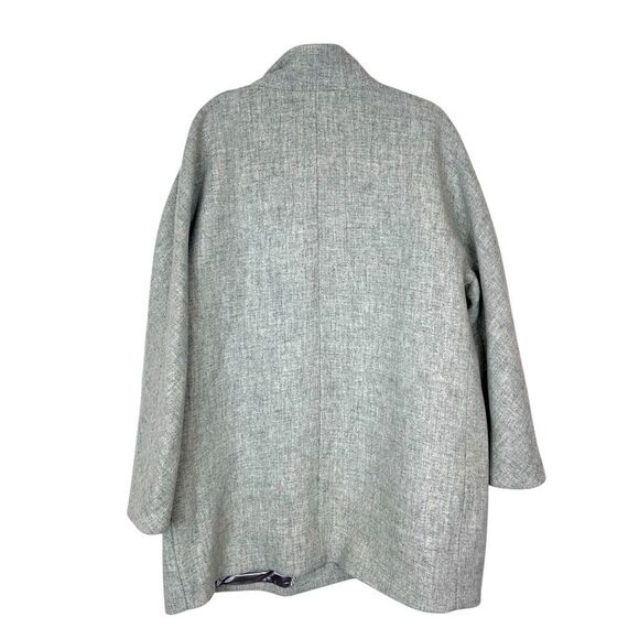 J. Crew Cocoon Coat Womens Sz 20 Gray Italian Stadium Cloth Wool Blend Full Zip - Picture 4 of 16